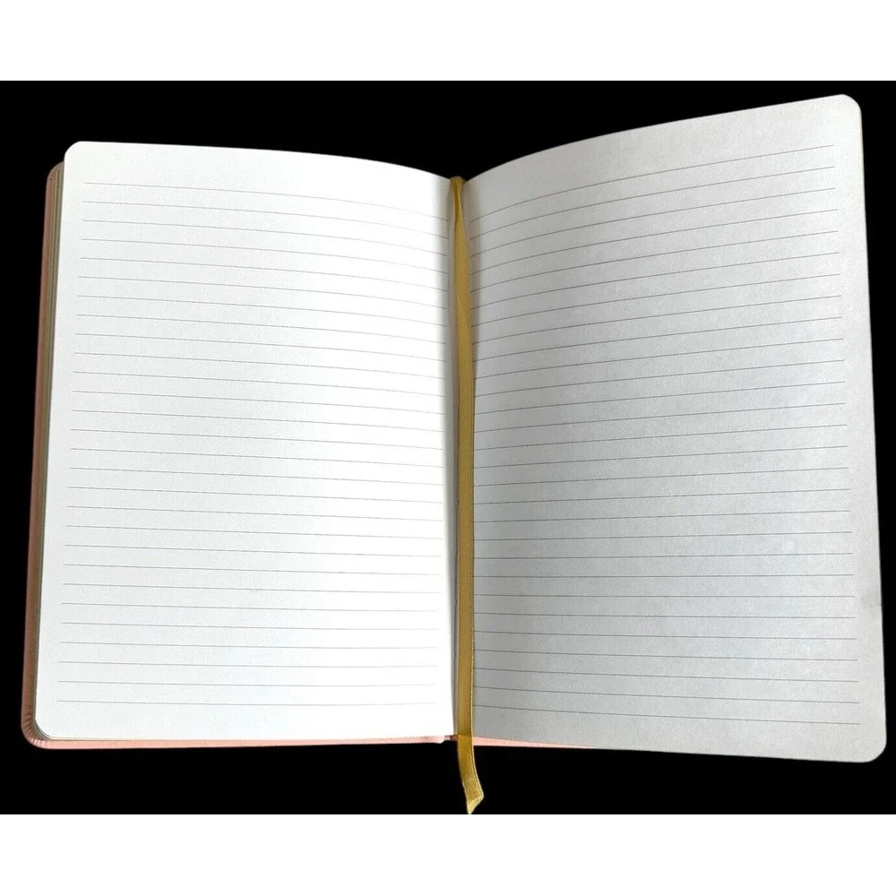 10 Metallic Color Pens & Pink 6x8 Faux Leather Journal Celestial Hand 128 Sheets